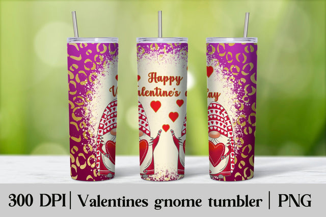 Valentines gnome tumbler | Gnome tumbler wrap Sublimation Svetana Studio 