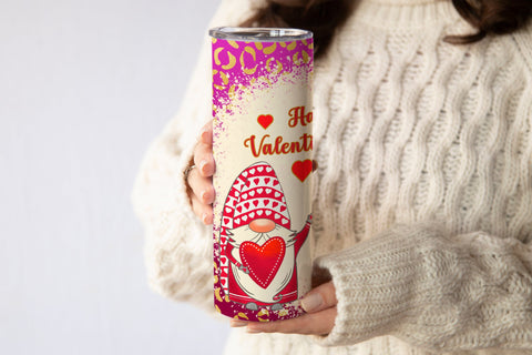 Valentines gnome tumbler | Gnome tumbler wrap Sublimation Svetana Studio 