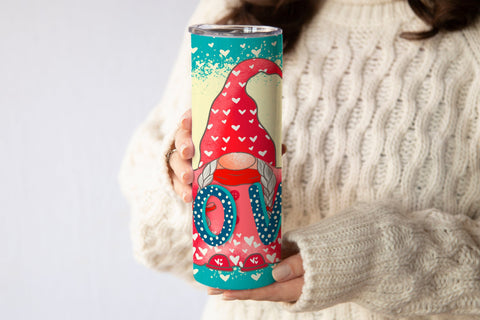 Valentines gnome tumbler wrap | Valentines gnome PNG Sublimation Svetana Studio 