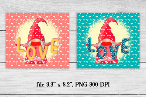 Valentines gnome tumbler wrap | Valentines gnome PNG Sublimation Svetana Studio 