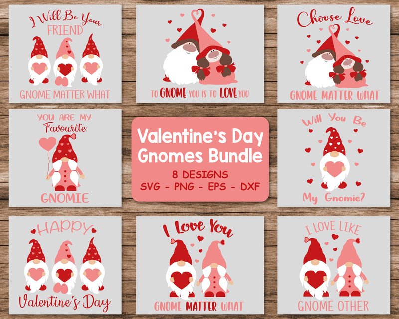 Valentine's Gnomes Bundle Svg, Valentines Day Svg, Gnomes Bundle Svg ...