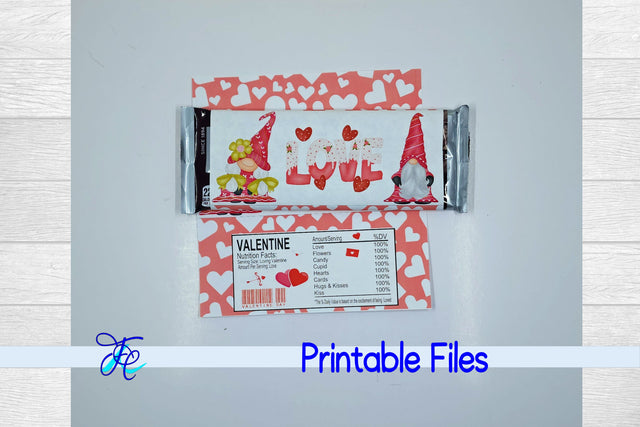 Valentines Gnomes Love Candy Bar Wrapper SVG Family Creations 