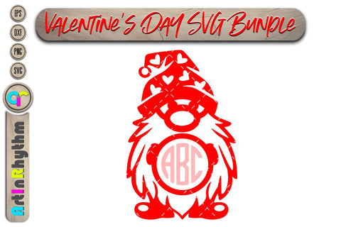 Valentines Gnomes Monogram svg SVG Artinrhythm shop 