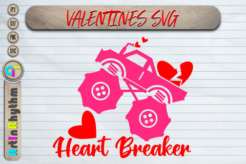 Valentines Heart breaker 4x4 monster truck svg SVG Artinrhythm shop 