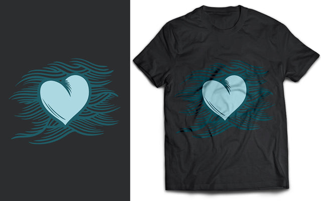 Valentine's Heart in Air T-shirt Design SVG naemmiah021 