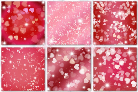 Valentines Hearts Bokeh Ombre Gradient Backgrounds Digital Pattern SineDigitalDesign 