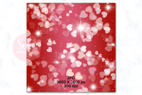 Valentines Hearts Bokeh Ombre Gradient Backgrounds Digital Pattern SineDigitalDesign 