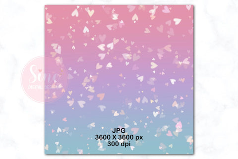 Valentines Hearts Bokeh Pastel Unicorn Backgrounds Digital Pattern SineDigitalDesign 