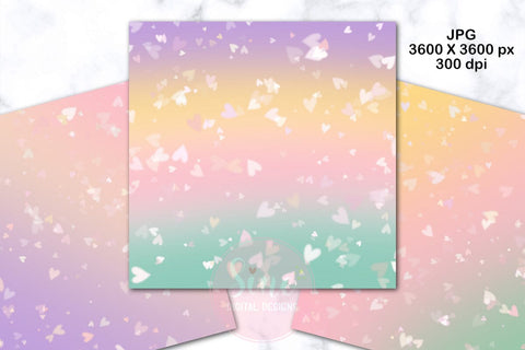 Valentines Hearts Bokeh Pastel Unicorn Backgrounds Digital Pattern SineDigitalDesign 