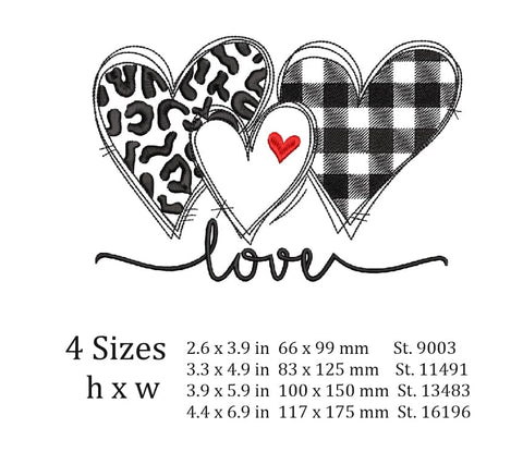 Valentines hearts Embroidery/Applique DESIGNS ArtEMByNatalia 