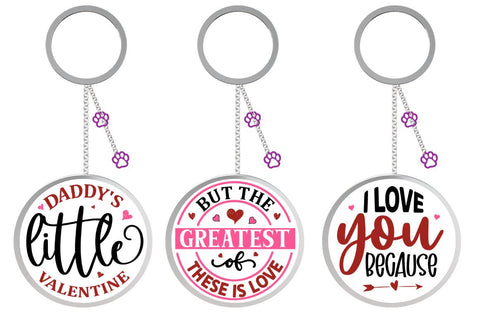 Valentines Keychain Svg Bundle SVG Regulrcrative 