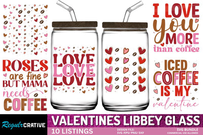 Valentines Libbey Glass SVG Bundle SVG Regulrcrative 