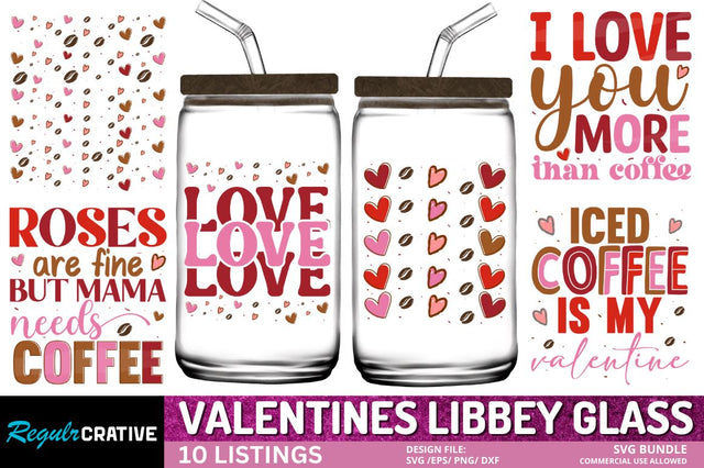 Valentines Libbey Glass SVG Bundle SVG Regulrcrative 