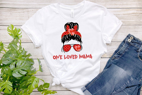 Valentines messy bun | One loved mama Sublimation Svetana Studio 