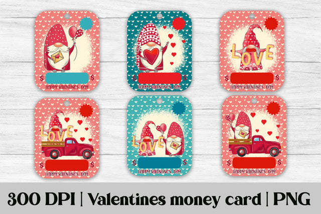 Valentines money card bundle | Money card holder printable Sublimation Svetana Studio 
