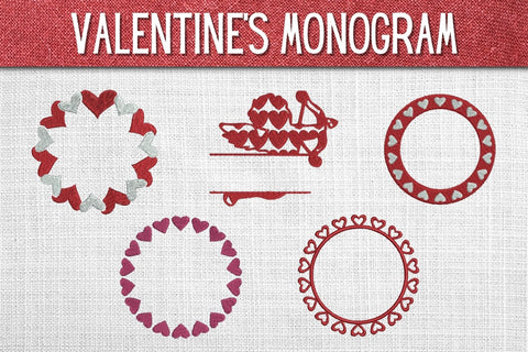 Valentines Monogram Embroidery Designs Embroidery/Applique DESIGNS SvgOcean 