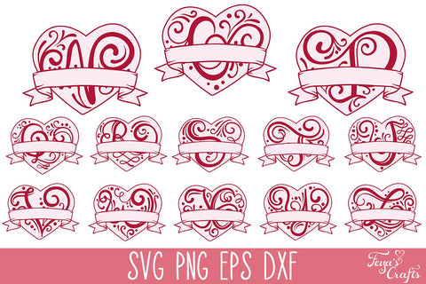 Valentine's Monogram SVG Alphabet SVG Feya's Fonts and Crafts 