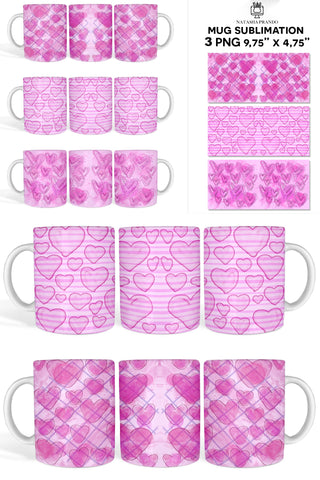 Valentines Mug Sublimation Wrap Sublimation Natasha Prando 