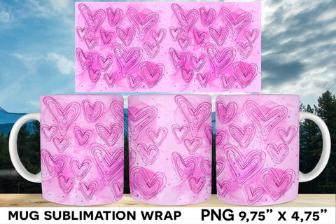 Valentines Mug Sublimation Wrap Sublimation Natasha Prando 