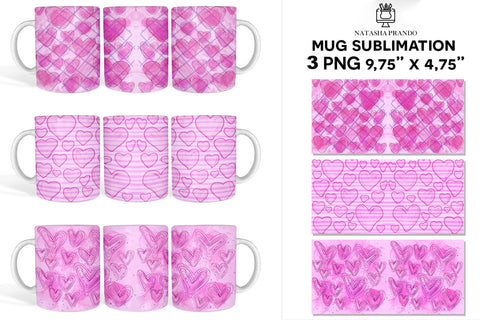 Valentines Mug Sublimation Wrap Sublimation Natasha Prando 