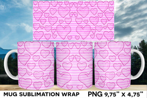 Valentines Mug Sublimation Wrap Sublimation Natasha Prando 