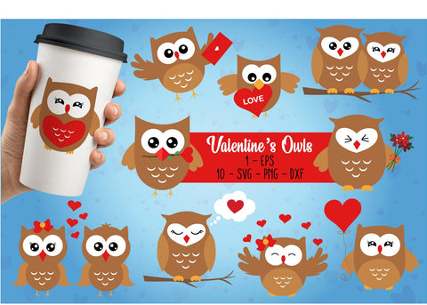 Valentine's Owls Bundle Svg, Valentine's Day Svg, Owls Svg SVG SvgMonkeys 