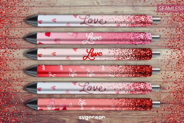 Valentines Pen Wraps Glitter Bundle | PNG | Sublimation Sublimation SvgOcean 