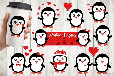 Valentine's Penguins Bundle Svg, Valentines Day Svg, Penguins Svg SVG SvgMonkeys 