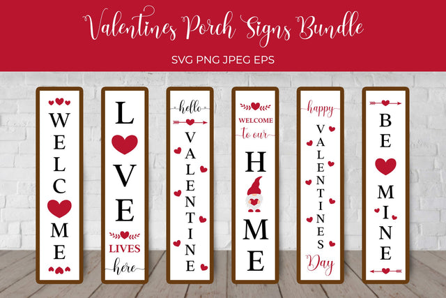 Valentines Porch Sign SVG Bundle. Valentine vertical signs SVG LaBelezoka 