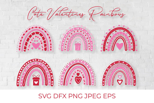 Valentines Rainbow SVG Bundle. Valentine Day Clipart SVG LaBelezoka 