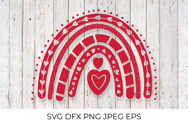 Valentines Rainbow SVG. Hand drawn cute boho rainbow clipart SVG LaBelezoka 