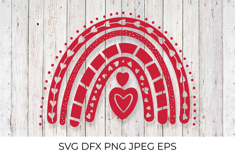 Valentines Rainbow SVG. Hand drawn cute boho rainbow clipart SVG LaBelezoka 