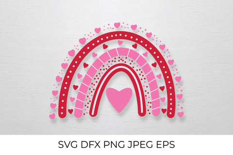 Valentines rainbow SVG. Red and Pink Rainbow Clipart. SVG LaBelezoka 