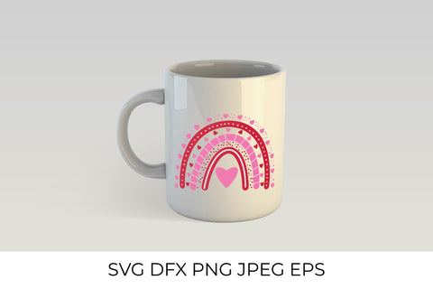 Valentines rainbow SVG. Red and Pink Rainbow Clipart. SVG LaBelezoka 