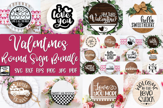 Valentines Round Sign Bundle - Valentine's Day SVG Bundle SVG Old Market 