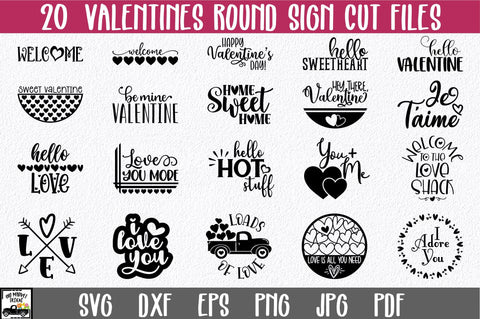 Valentines Round Sign Bundle - Valentine's Day SVG Bundle SVG Old Market 