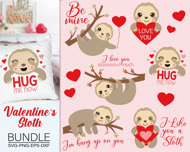 Valentine's Sloth Bundle Svg, Valentine's Day Sloths Svg, Valentine's Day Svg, Sloth Svg Bundle SVG SvgMonkeys 