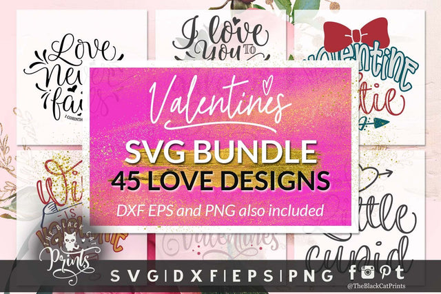 Valentines SVG bundle | 45 cut files SVG TheBlackCatPrints