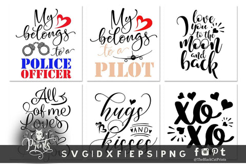 Valentines SVG bundle | 45 cut files SVG TheBlackCatPrints 