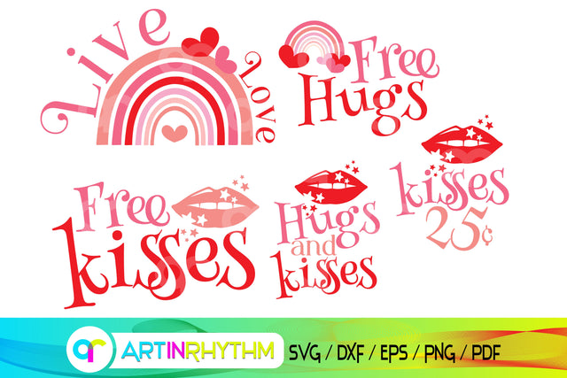 valentines svg bundle, hugs svg, kiss svg, love svg, happy valentine's day, valentines svg SVG Artinrhythm shop 