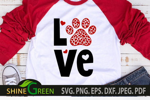 Valentines SVG Bundle with Dog, Cat Paws for Pet Lovers Plaid SVG Shine Green Art 