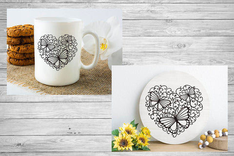 Valentines SVG Day, Butterfly SVG, Lace Heart SVG. SVG Elinorka 