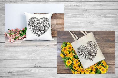 Valentines SVG Day, Butterfly SVG, Lace Heart SVG. SVG Elinorka 