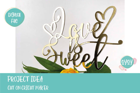 Valentines SVG | Love is sweet Cake Topper SVG SVG OyoyStudioDigitals 