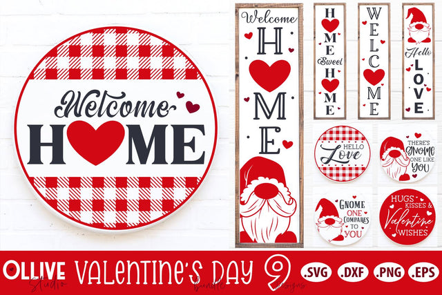 Valentines SVG Signs Bundle | Valentine's Day Gnome SVG SVG Ollive Studio 