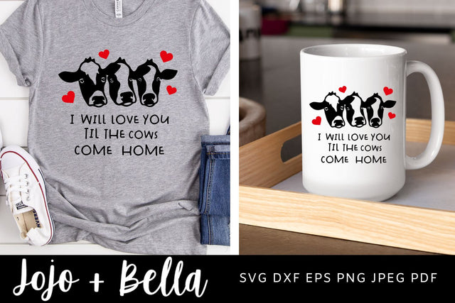 Valentines Svg, Valentines Day Svg, Cow Svg, Farmhouse Svg, Valentines Card Svg, Valentine, Love Svg, Svg files for cutting machines SVG Jojo&Bella 