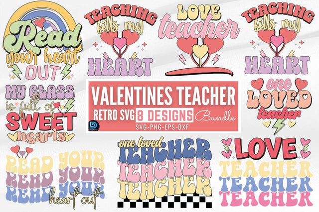 Valentines Teacher SVG Bundle SVG DESIGNISTIC 
