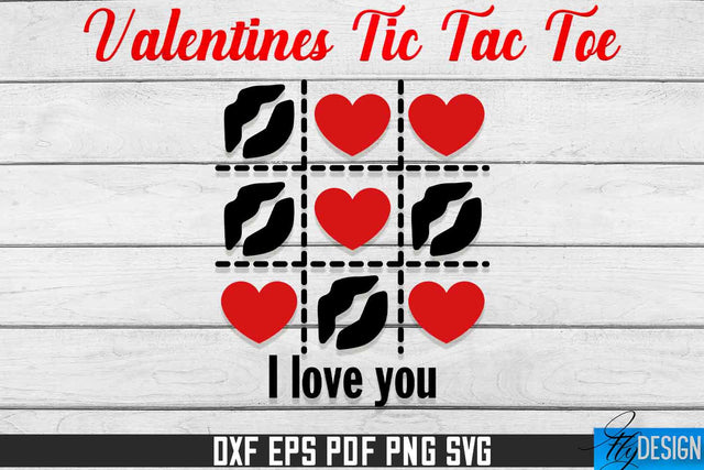 Valentines Tic Tac Toe SVG | Game SVG Design | CNC Files SVG Fly Design 