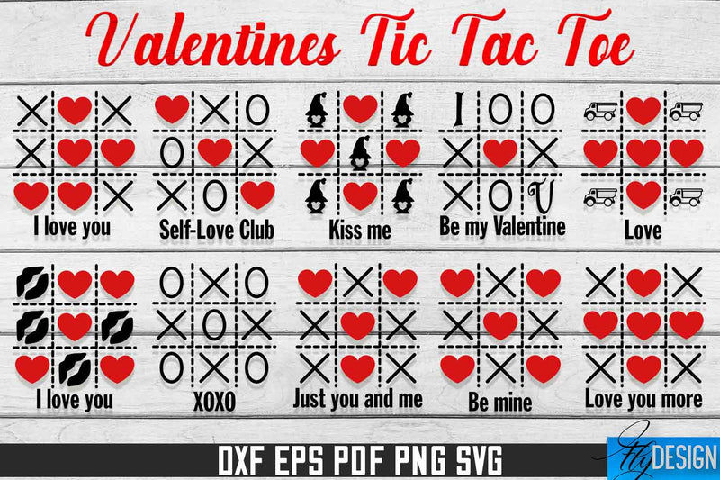 Valentines Tic Tac Toe SVG | Game SVG Design | CNC Files - So Fontsy