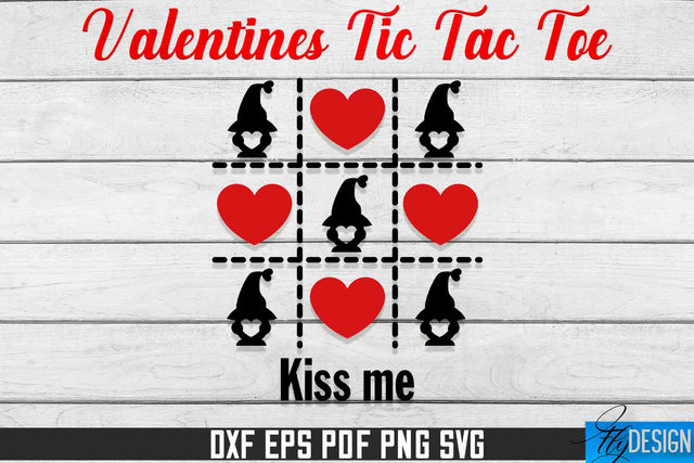 Valentines Tic Tac Toe SVG | Game SVG Design | CNC Files SVG Fly Design 